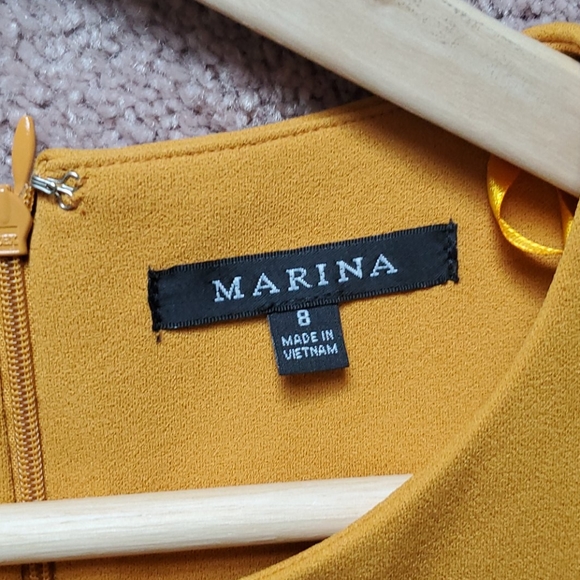 NWT Marina Mustard Dress Sz 8 - Picture 2 of 4